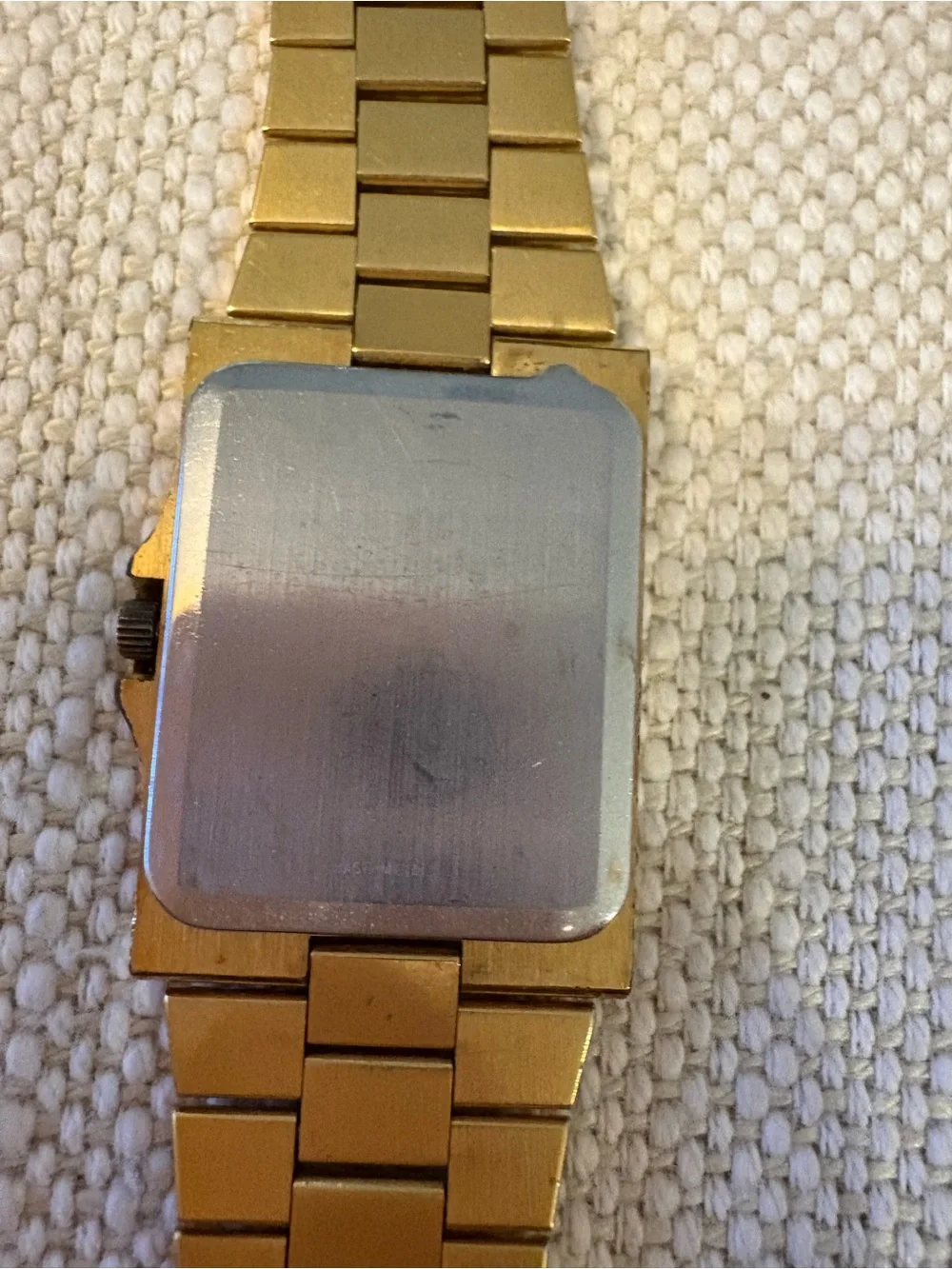 Men’s Longines 80’s Gold-Tone Bracelet Watch Olympics style with Black Dial